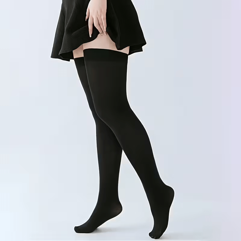 TEMU Pair Of 1 Large Size Over-the-knee Socks, Black Velvet, Thin Sexy Jk Uniform Style Thigh-high Socks, Multi-functional Socks, Suitable For Daily