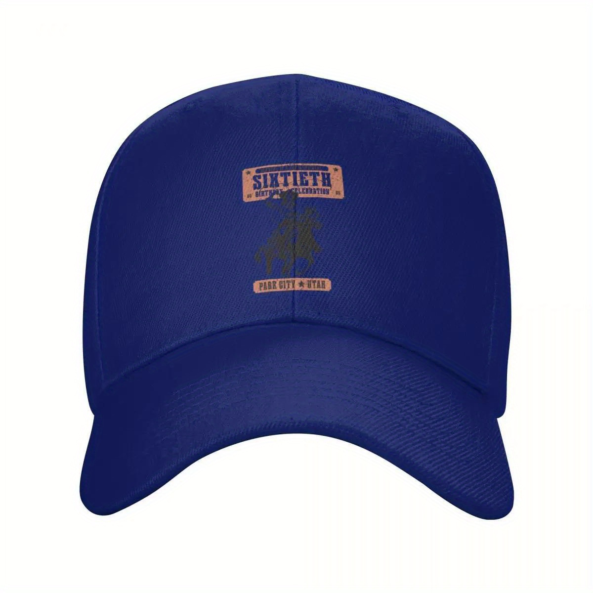 joys 60th   cap navy blue breathable polyester sixtirl design     for men women outdoor casual hat birthday hat