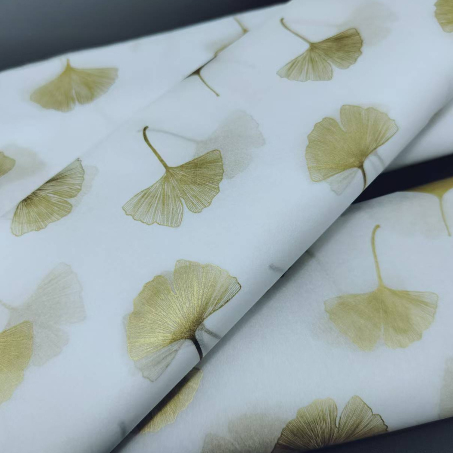 

10/50 Pack Golden Leaf Print Thin Paper, Theme For Diy Crafts, Bouquet Wrapping, Gift Packaging For Graduations, Birthdays, And Holidays