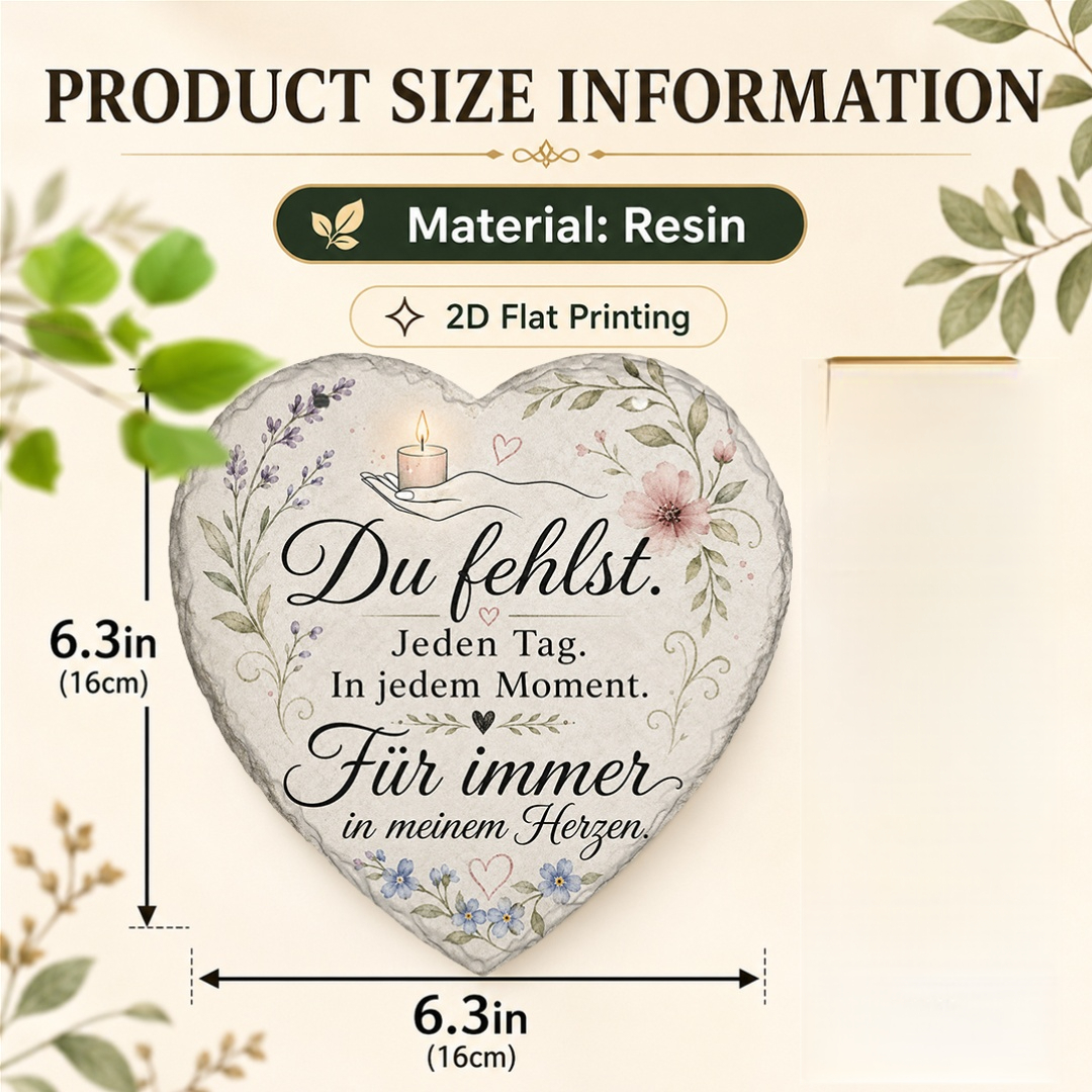TEMU 2d Flat Printing, 1pc Pack, Commemorative Love Garden Acrylic, Commemorative Garden Stone (heart-shaped, 15.24x15.24 Cm), Sympathy Gift,