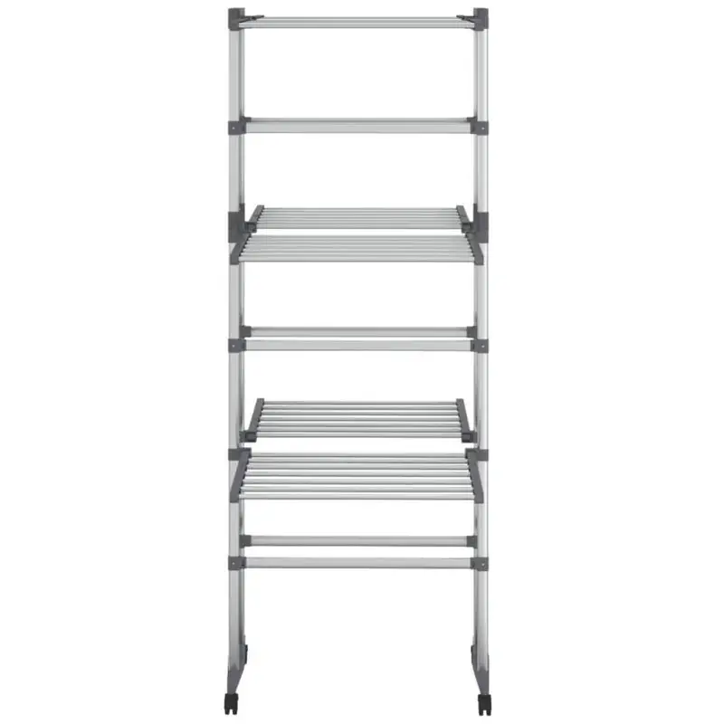 Aluminum Three tier Rolling Laundry Drying Rack Wheels - Temu Canada