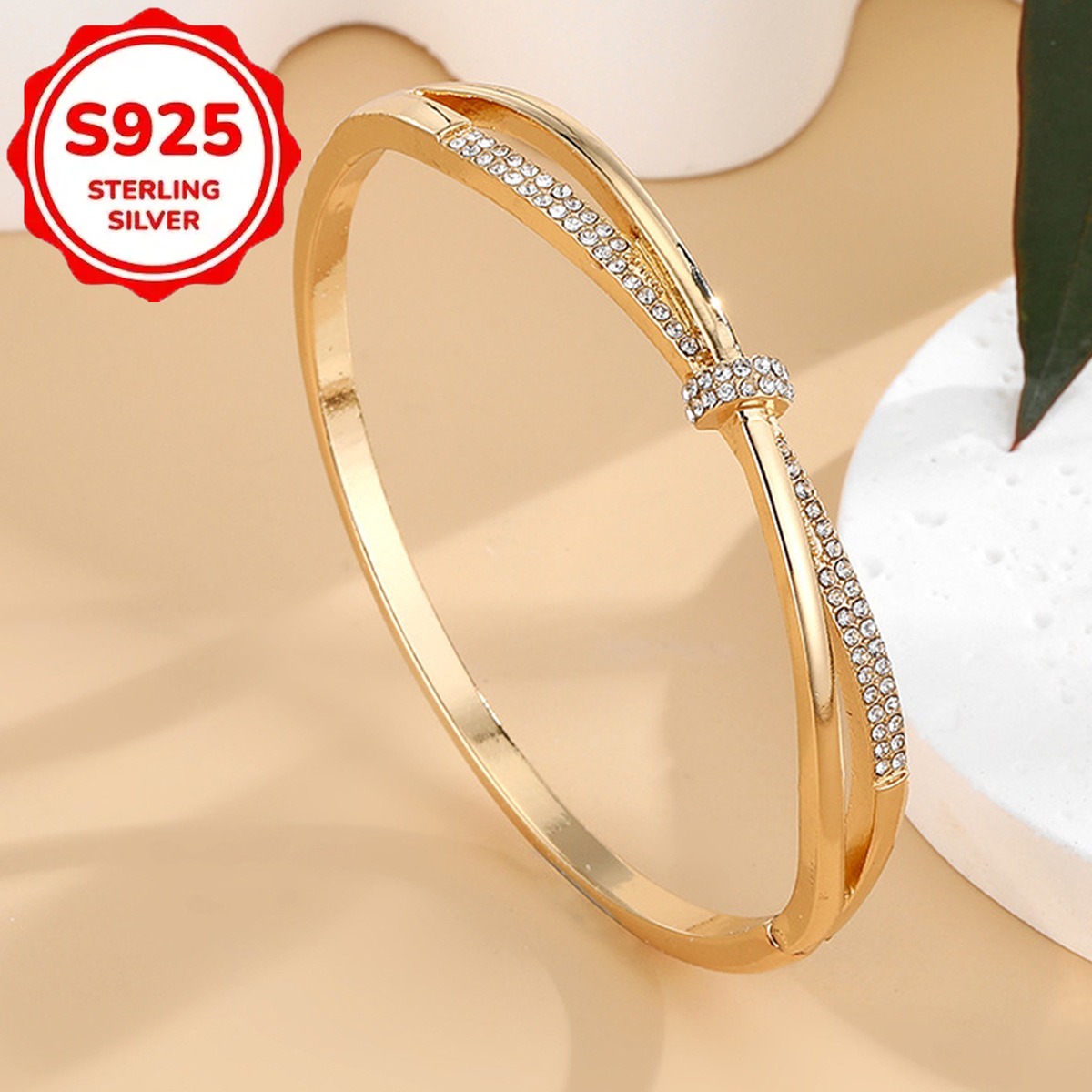 TEMU Bracelet pour femme Croix rétro élégant en argent S925, taille réglable, hypoallergénique, convient pour un port et comme cadeau de fête des