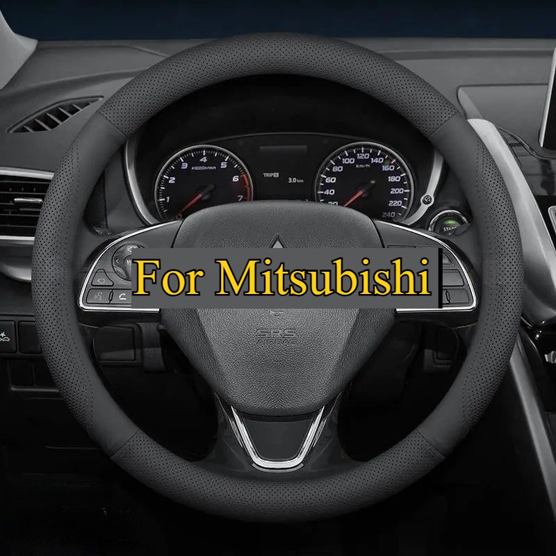 TEMU Steering Wheel Cover For | Size 37-38.5 Cm, Faux Leather With Breathable Holes