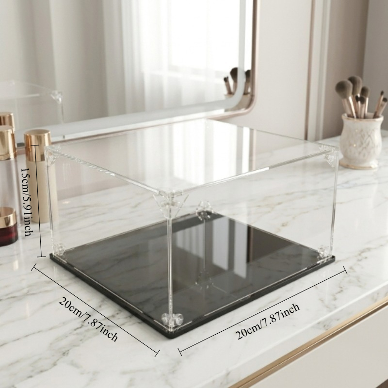 TEMU 1pc Light Luxury Transparent Acrylic Display Box - High Stackable Ornament Display Case - Layered High Acrylic Storage Display Box - Ornament