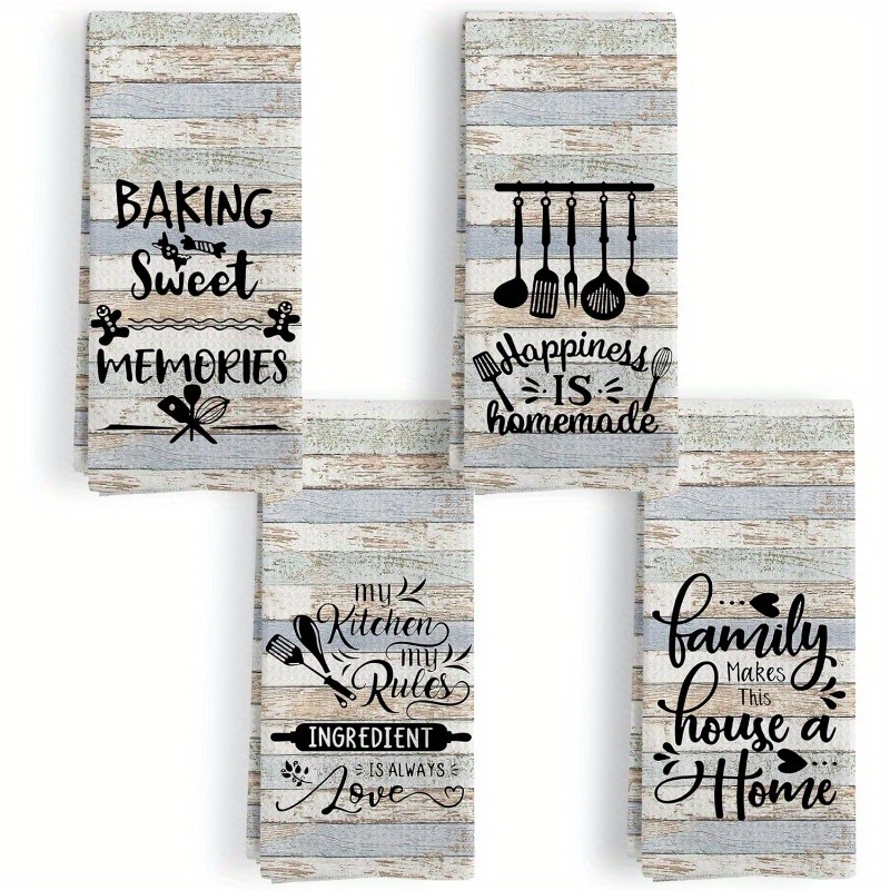 TEMU Set Of 4 Humorous Kitchen Towels Measuring 18×26 Inches, Perfect As Housewarming Presents For A , Decorative Kitchen Towel Set, Ideal Hostess