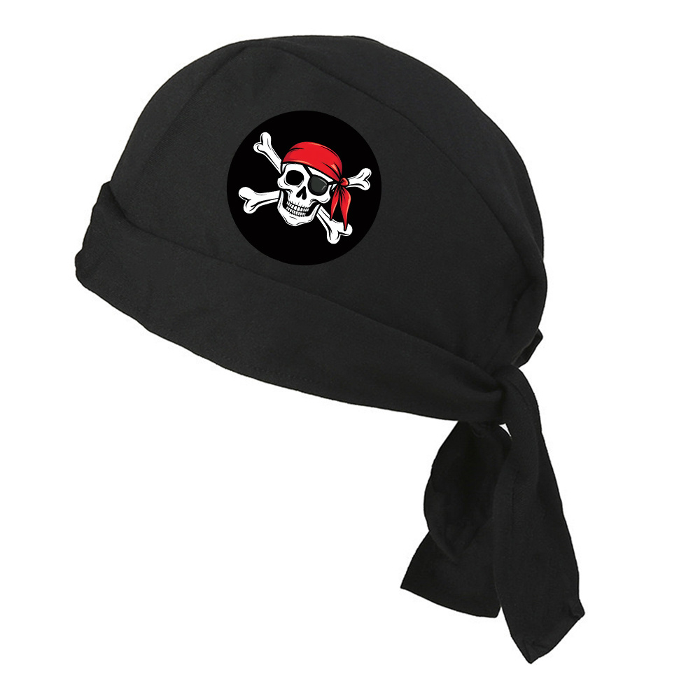 E-shop 1 Stück Piraten-Schädel Rotes Bandana, Vliesstoff, Atmungsaktiv & Schnelltrocknend, Piraten-Kopftuch für Laufen & Radfahren