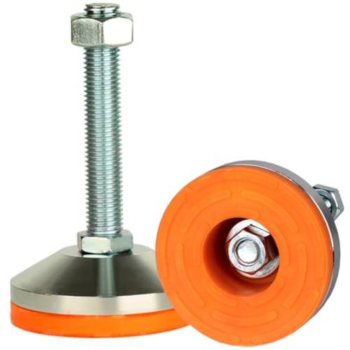 2 pack heavy duty adjustable leg leveler feet commercial residential 16 threaded base with skid pads 2600 lb load capacity leveling stabilizers for workbenches cabinets fits floors ground