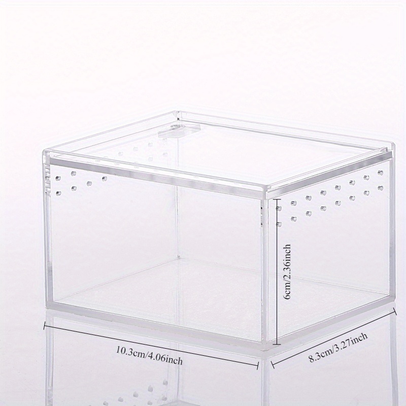 TEMU Leak-proof Acrylic Reptile Habitat - Ideal For Spiders, Snakes & Amphibians, Rectangular Terrarium, Snakes, Frog Care