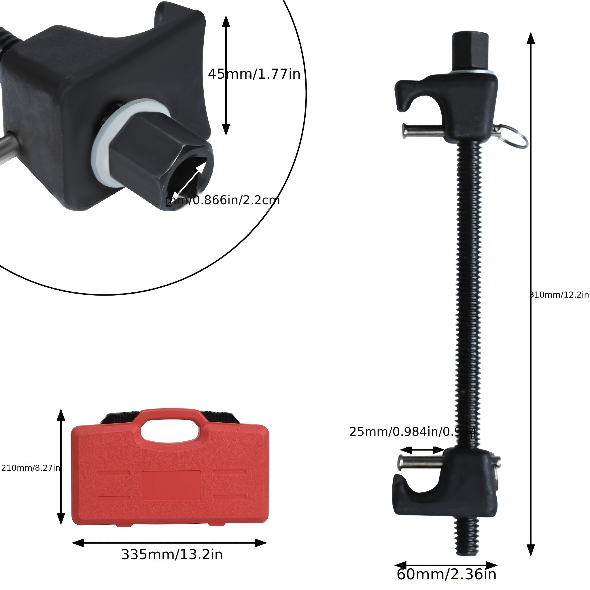 E-shop 2 Stück 310 mm Federkompressor Motorfahrzeug Reparatur Set Universal Kit für Tuning Senkung, Ohne Batterie