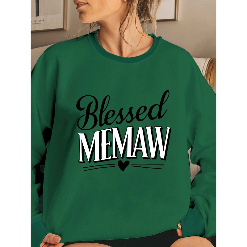 

Letter Print Sweatshirt, Long Sleeve Crew Neck Casual Sweatshirt For Fall & Spring, Women's Clothing
