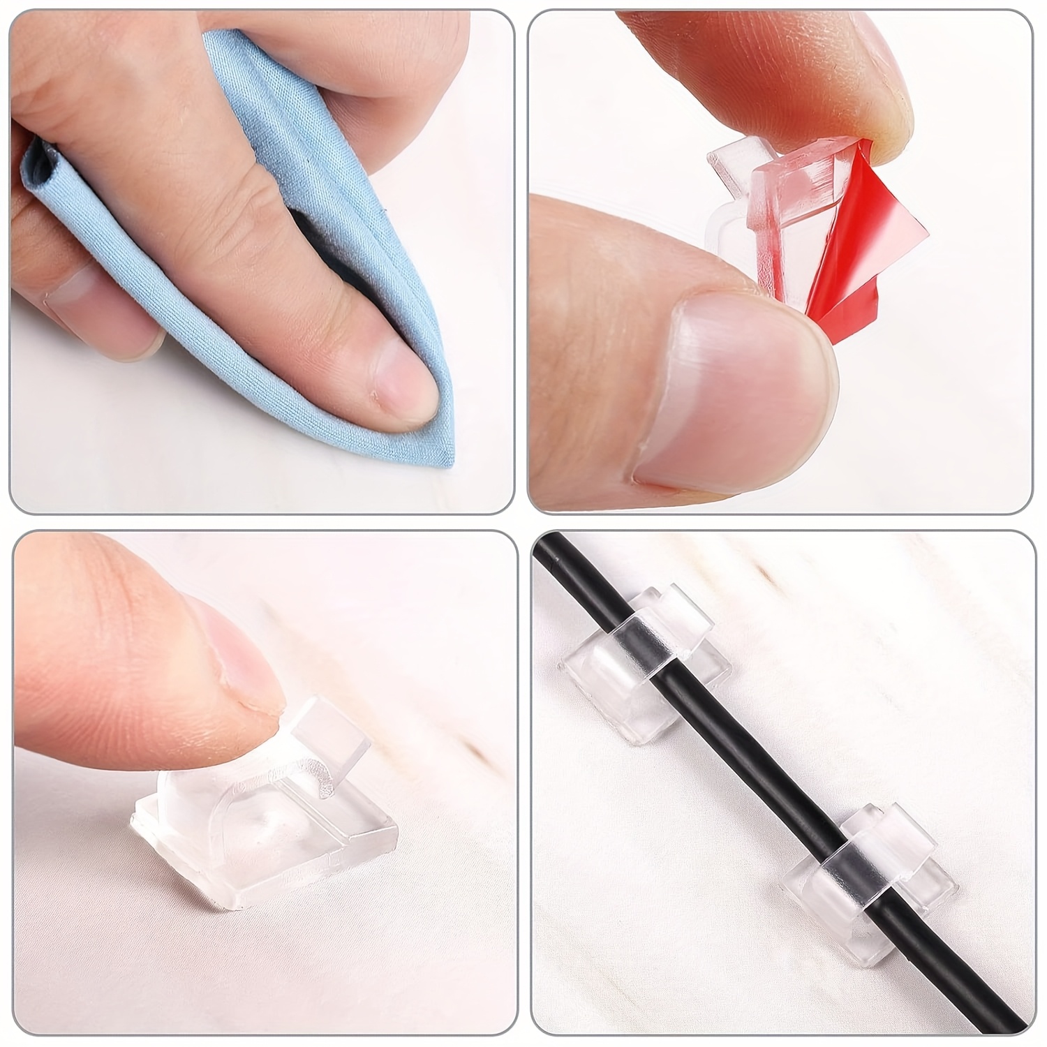 40 Heavy-Duty Transparent Adhesive Hooks, No-Drill Strong Fixing, Suitable for Indoor and Outdoor Use, Durable Plastic Material, Essential for Home/Office/Party Decorations, Perfect for Hanging Christmas Lights, Simple Design, Outdoor Light Bracke