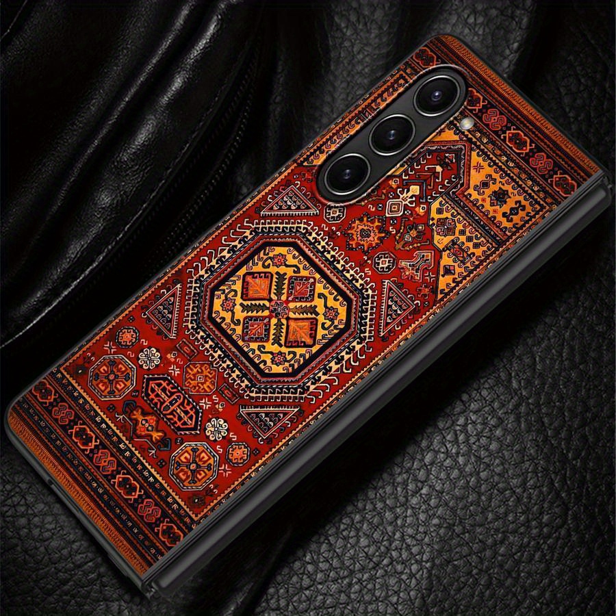 TEMU Back Phone Cover Case Suitable For For Galaxy Fold5 Fold4 Fold6 Fold3 Z Fold 7 6 5 4 3 Ethnic Stripes