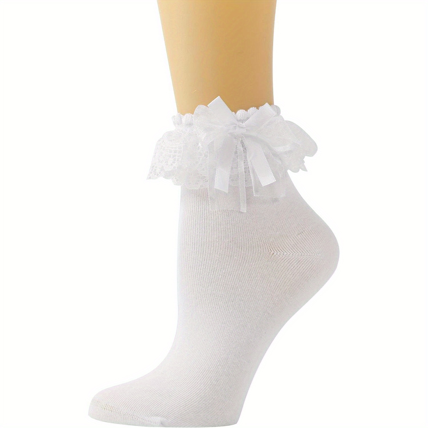 Women Ankle Socks, Lace Ruffle Frilly Comfortable Princess Socks