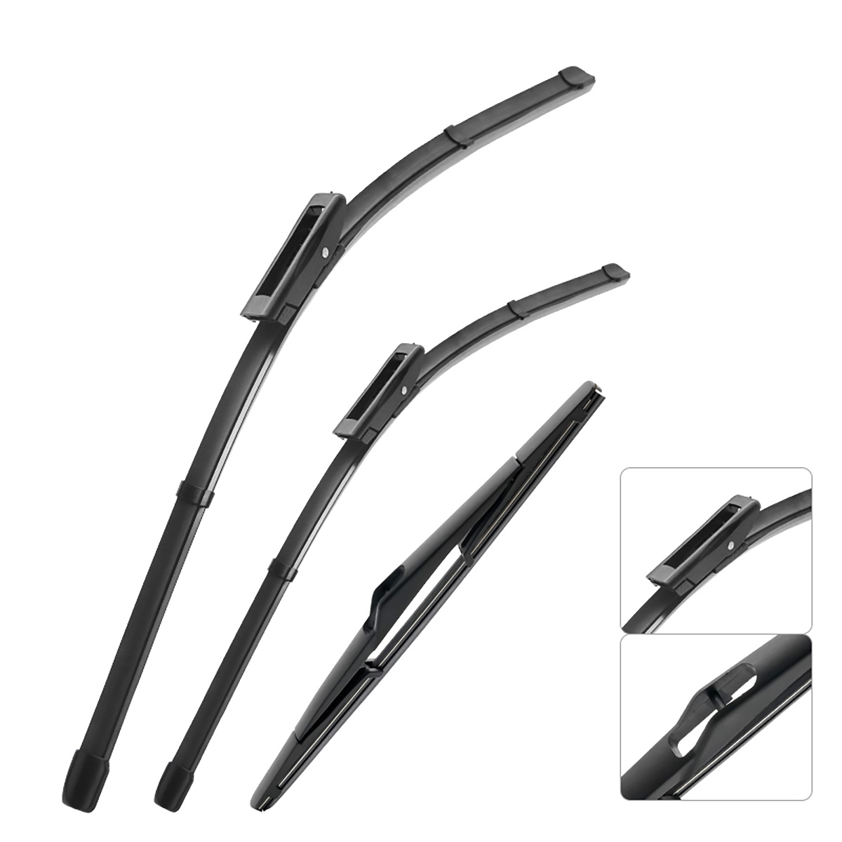 TEMU 3pcs/Set Balais d'essuie-glace et arrière LHD pour Renault 3 / Grand 3 2009 - 2016 Pare-brise 28"+26"+12"