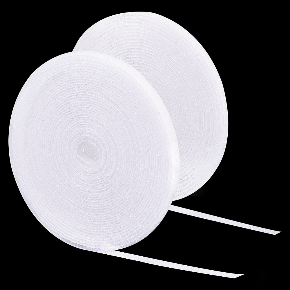TEMU Kit de fabrication de poupées 4 rouleaux de magiques auto-agrippants en polyester blancs 6x1,8 mm