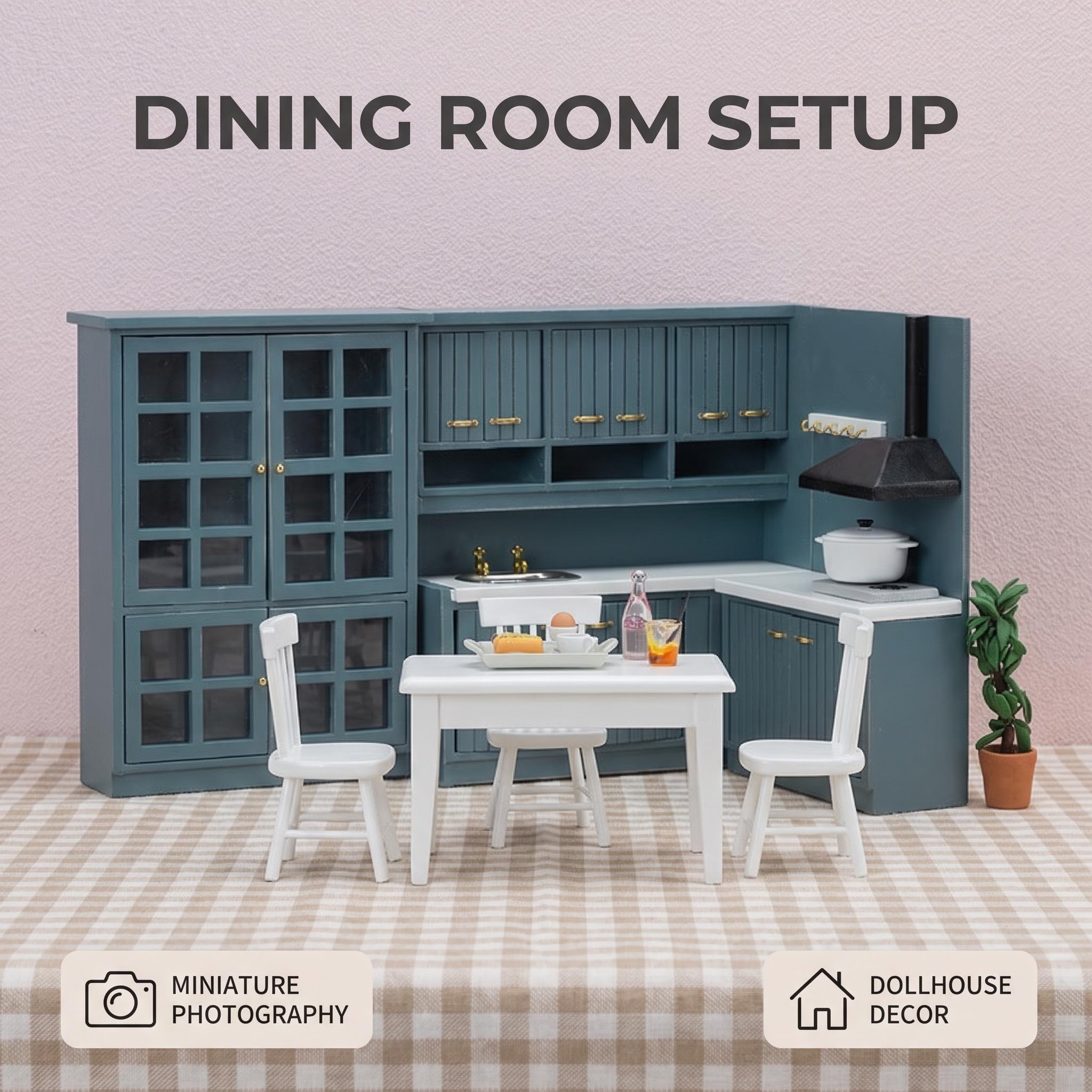 1:12 Scale Miniature Simulated Kitchen Furniture Set