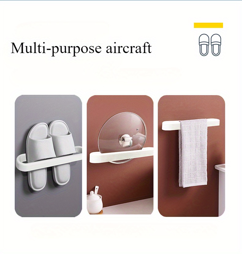 1pc bathroom slipper rack perforation   mounted bathroom wall toilet storage rack single and double shoes shoe rack details 7