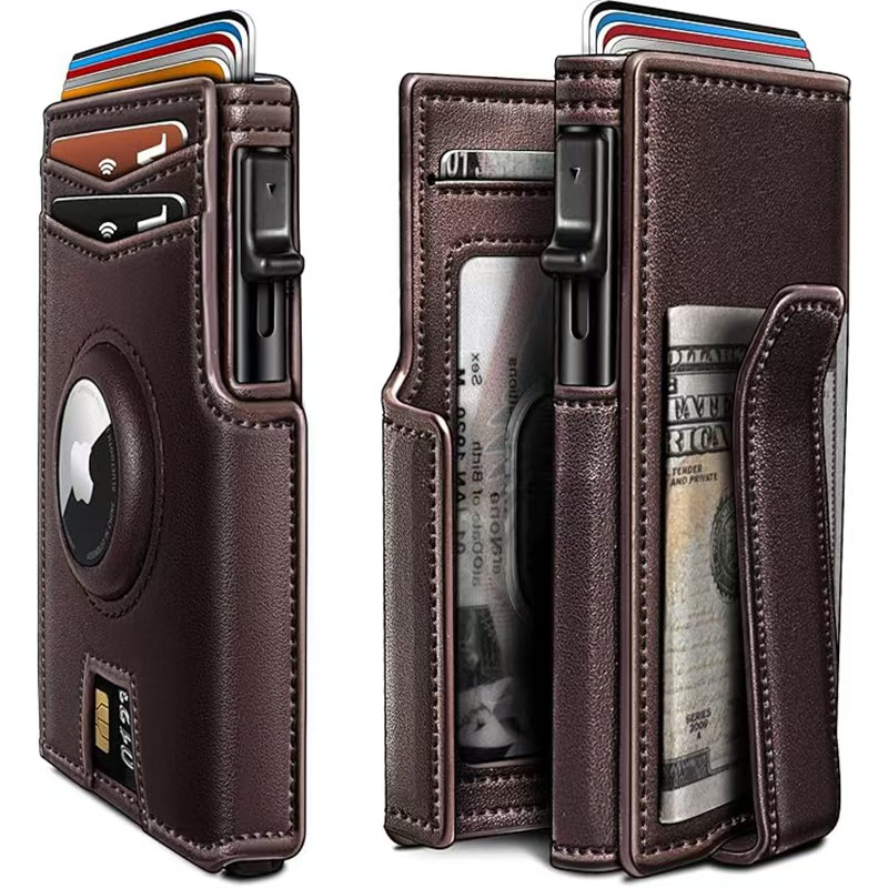 Slim Bifold Leather Wallet for Men with RFID Blocking, Card Slots, Cash Compartment, and ID Holder in Multiple Colors
