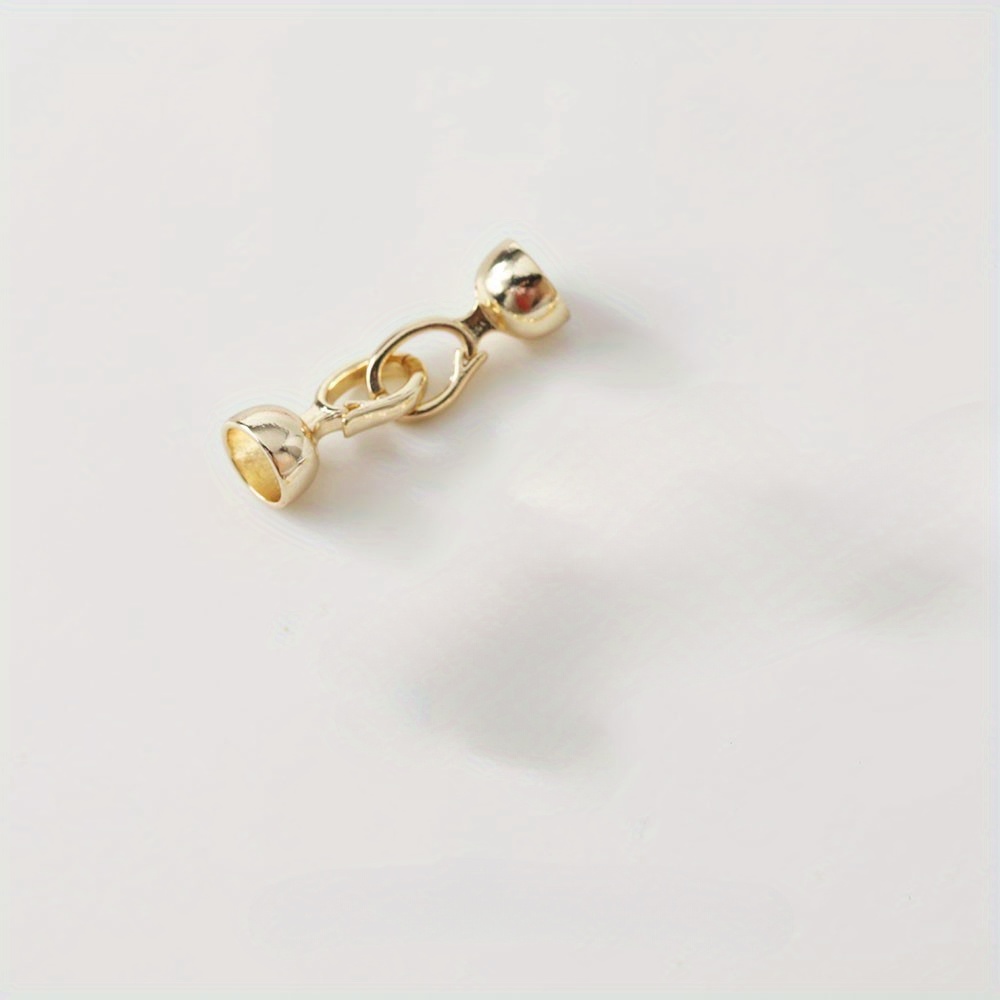 Image of A Pair Of Copper And 18k Gold Plated Minimalist Elegant Versatile Bead Connectors For Necklaces And Bracelet End Clasps, Without Battery