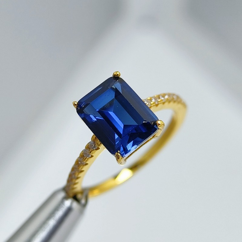 item picture 2 2 2g 1  3 carat blue synthetic gemstone ring for   genders elegant engagement ring made of s925 silver easy yet classy jewelry gift budget friendly jewelry for   high quality jewelry ideal for women