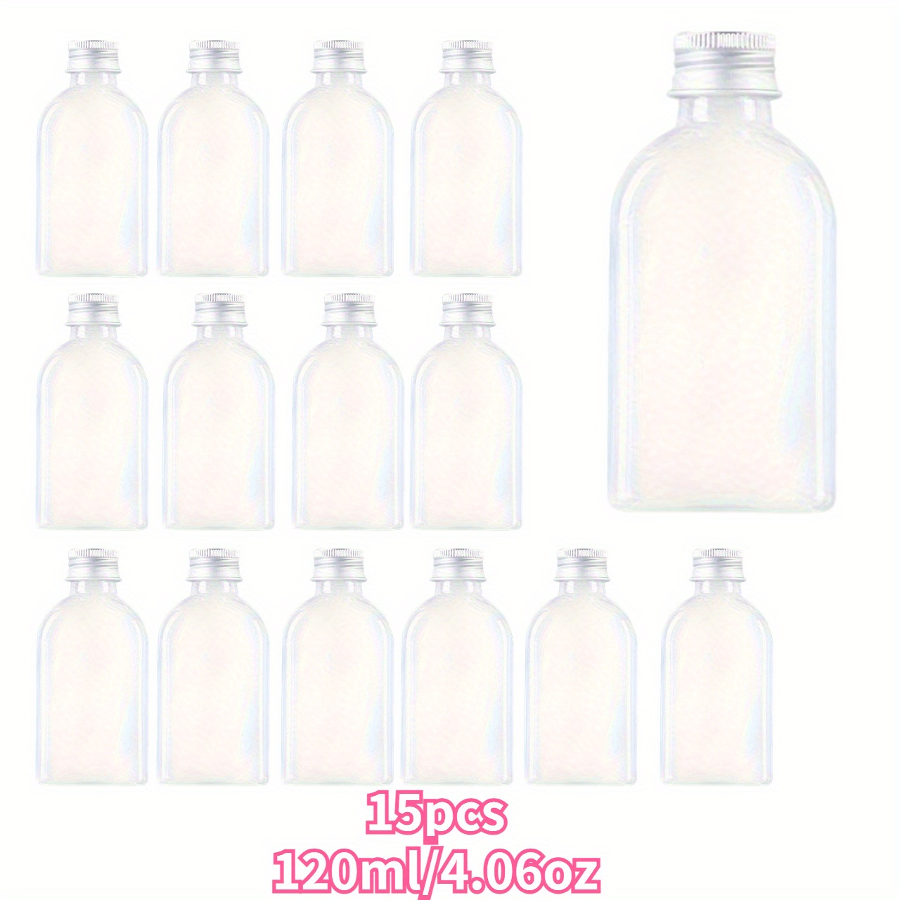 15pcs 120ml/4.06oz Clear Bottle For Lotion Empty Refillable Container Dispenser Travel Cosmetic Packaging
