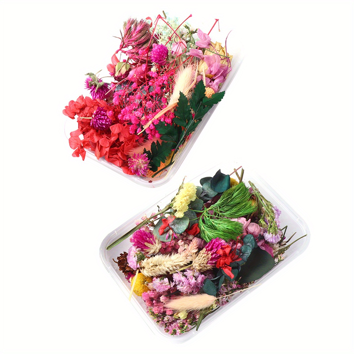 TEMU 2 Boxes Diy Mixed Decorative Dried Flowers, Home Decor Dried Flower Bouquets, Decorative Swags, Real Dried Flower Materials For Art Craft Candle