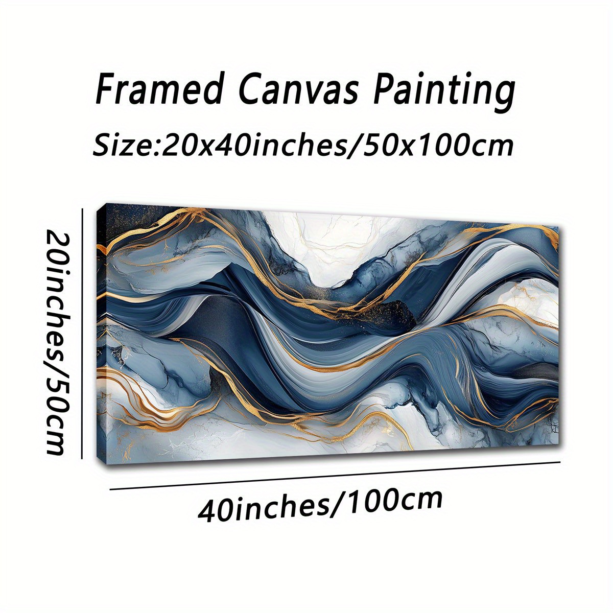 TEMU 2d Flat, 1 Art Canvas Large Size With Frame, Bizarre Ideas Series Abstract Watercolor, Suitable For Home Bathroom Bedroom Library Restaurant