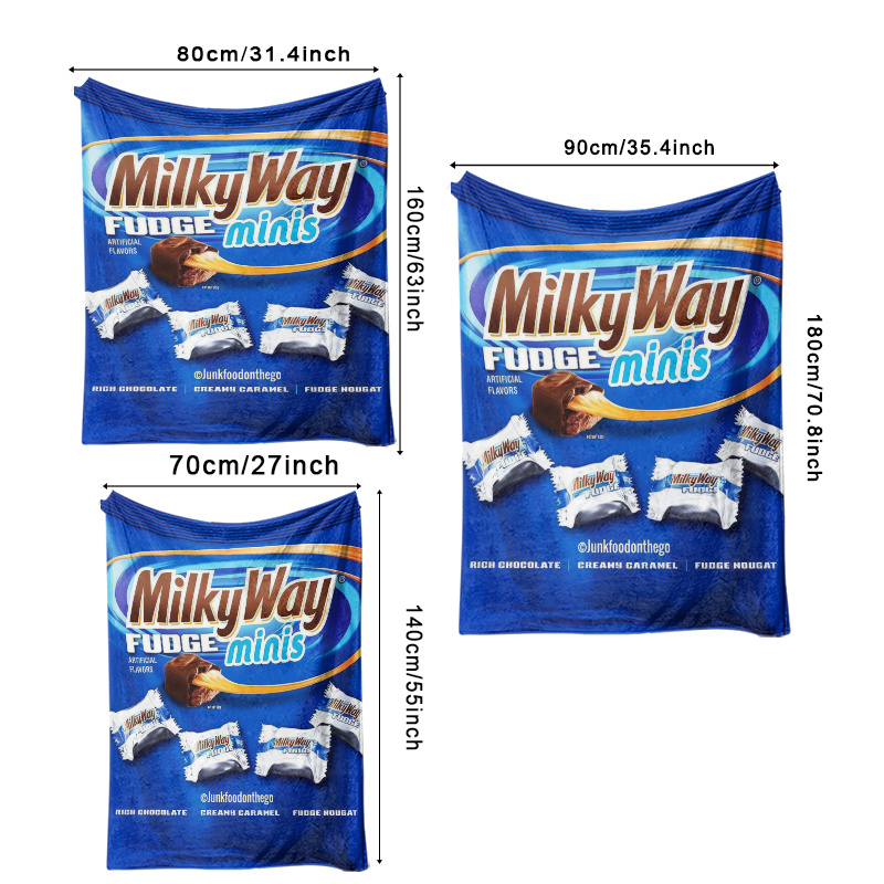 TEMU 1pc Milky Way Minis Chocolates Print Oversized Thick Beach Towel - Super Fine Microfiber Quick-dry Bath & Pool Towel For S &, Spa, Yoga, Gym,