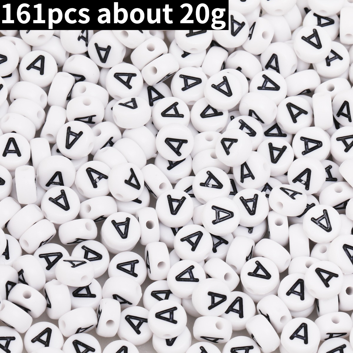 TEMU 161 piezas de aproximadamente 20 surtido aleatorio de cuentas de acrílicas redondas de 7 mm, mini cuentas separadoras acrílicas, 26 opcionales