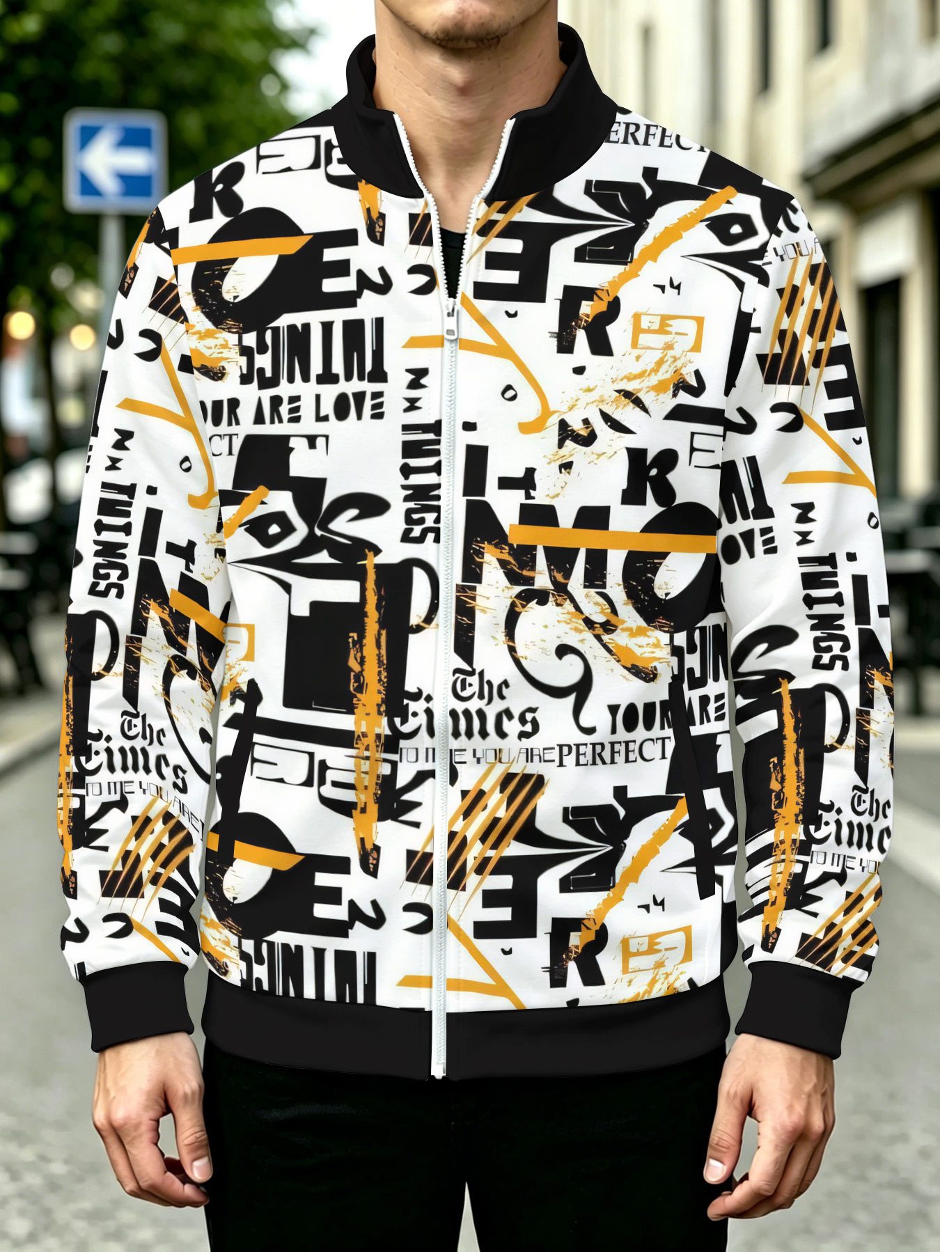 Casaco Desportivo Masculino de Outono Inverno com Manga Comprida e Fecho de Correr 3