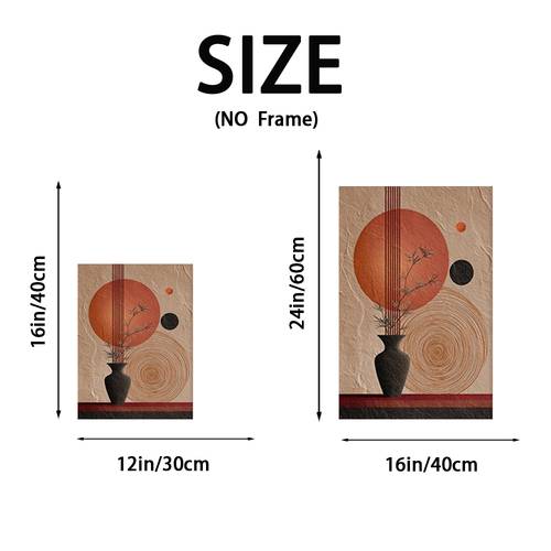 2d flat 1pc 2d flat frameless japandi vase wall decoration minimalist plant still neutral aesthetic poster canvas wall art suitable for home bedrooms kitchens living rooms bathrooms