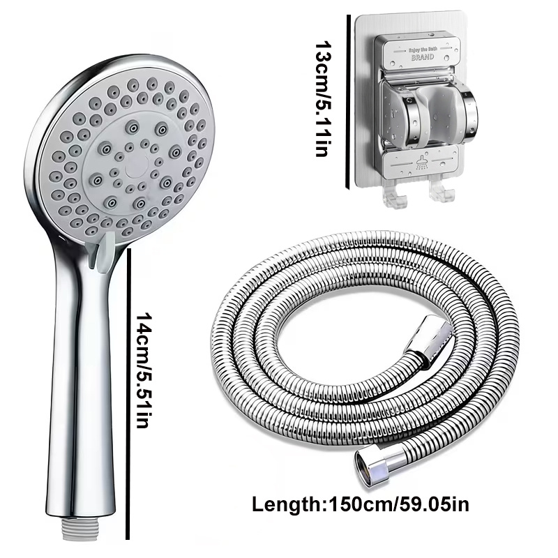 3pcs Multi-Mode Booster Handheld Shower Set with Hose and Bracket