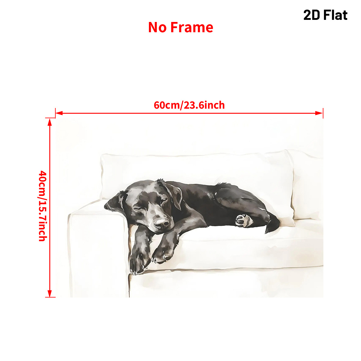 TEMU 2d Flat, 2d Flat 1pc Unframed Watercolor Sleeping Minimalist Black Lab Wall Art Poster Canvas Print Ideal Gift Artwork For Bedroom Bathroom