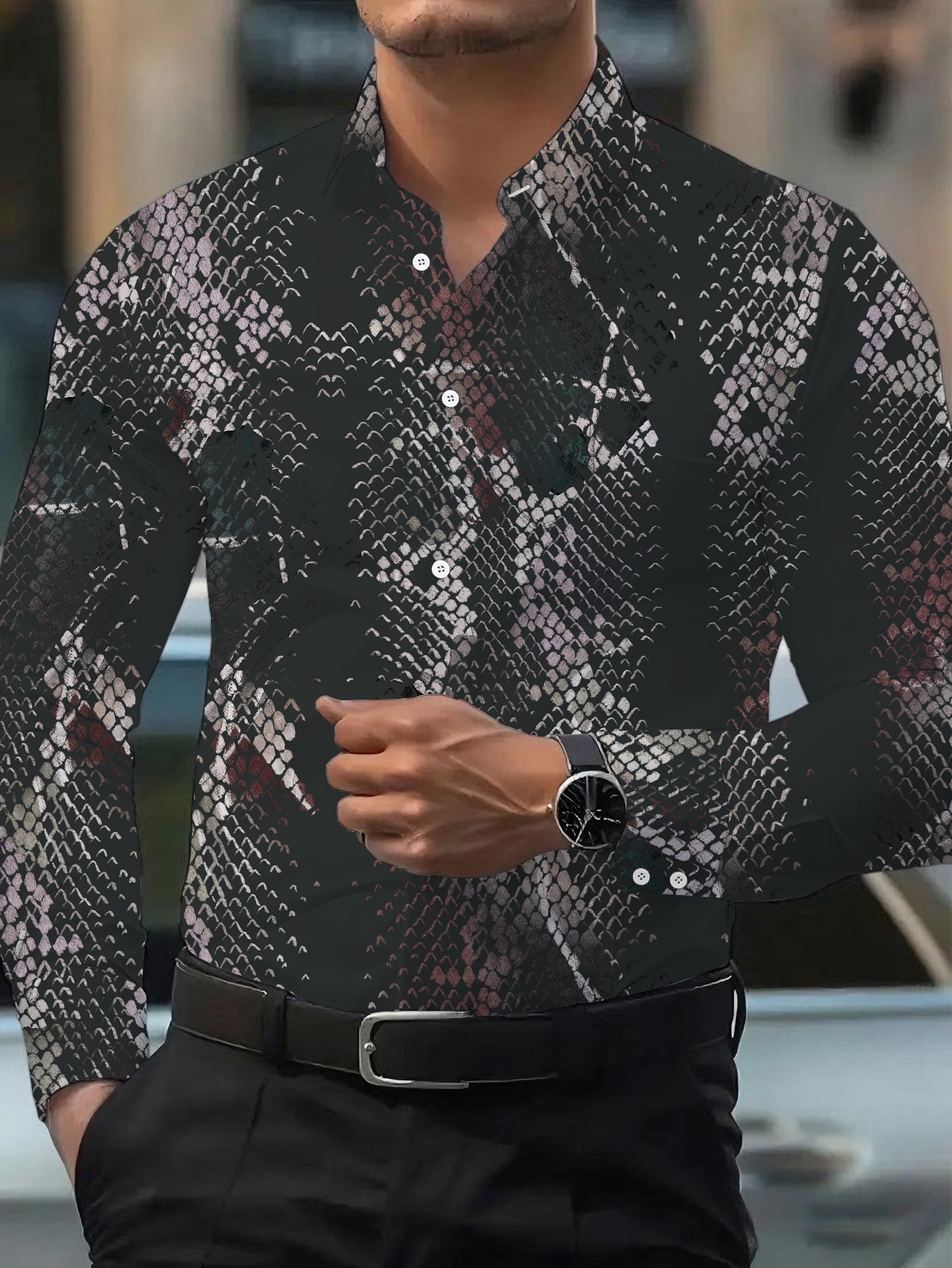 snake skin shirt sold on Temu United States