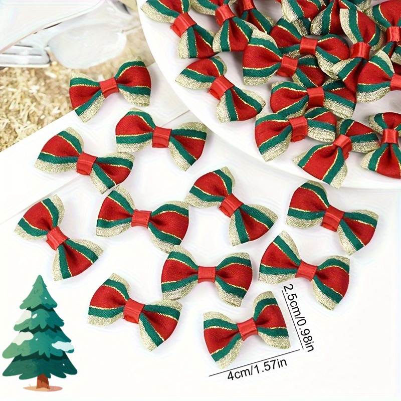 TEMU 40pcs Diy Christmas Wreath Decorations, Christmas Tree Ornaments, Christmas Gifts, Gift Wrapping Diy Materials, Hair Accessories/clips Decor,