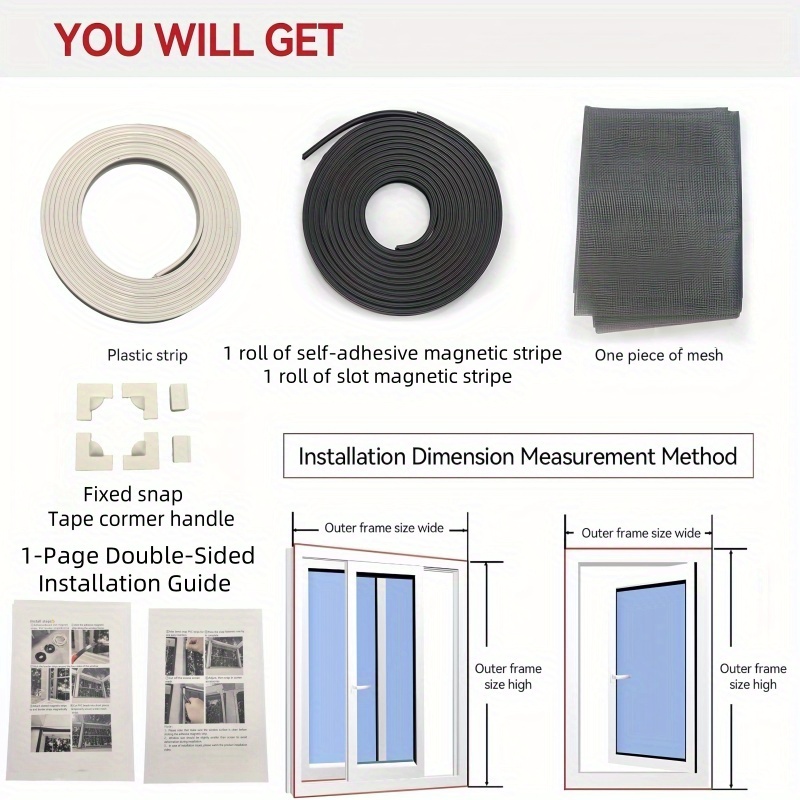 diy verstelbaar magnetisch raamhor net geschikt voor ramen tot 150cm x 200cm, wit frame met grijs gaas [beste cadeau]