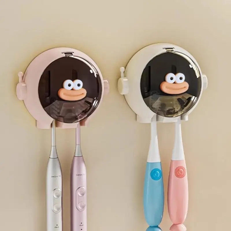 toothbrush stand wall mounted astronaut toothbrush holder for bathroom not drill space saving toothbrush holders set details 1