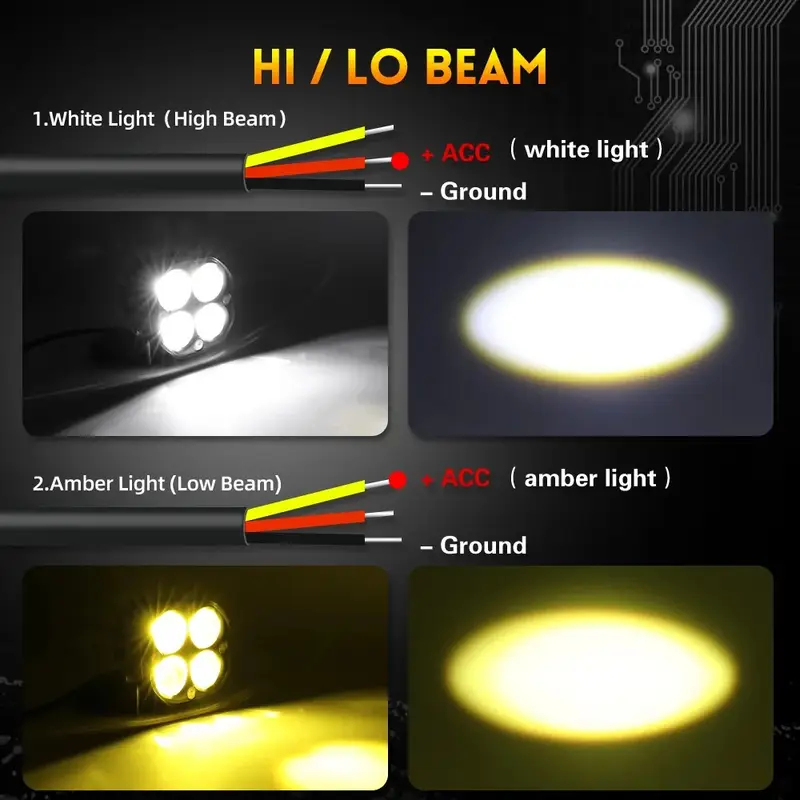 1000w super 3 inch led motorcycle headlights auxiliary focus 12v 24v driving lamp for 4x4 suv without battery Product details 4