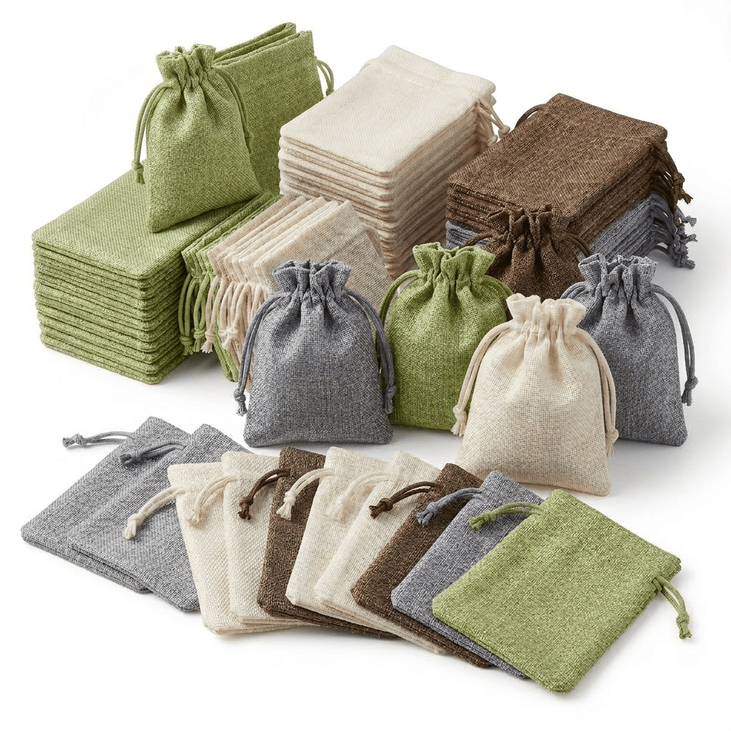 TEMU Gift For Her/him 36pcs Assorted Drawstring Pouches, Durable Fabric Gift Bags And Small Burlap Jewelry Sachets With Tight Pull Cord Closure For