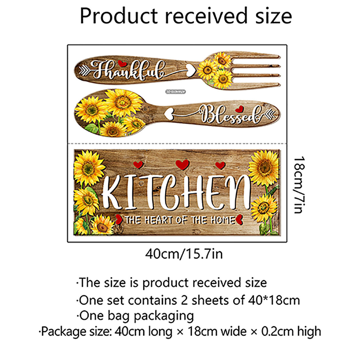 TEMU Wall Decals Featuring A Sunflower Design With Spoons And Forks, Perfect For Decorating Kitchens And Dining Areas. Self-adhesive Stickers Are Ideal For Enhancing Home Kitchen Decor