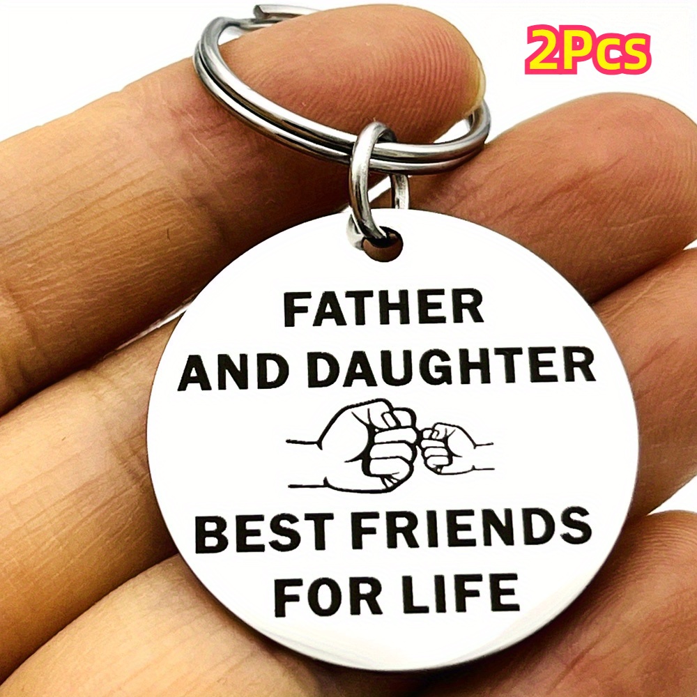 

2pcs Dad Keychain - Unique & Christmas For , Engraved And , Symbolizing And