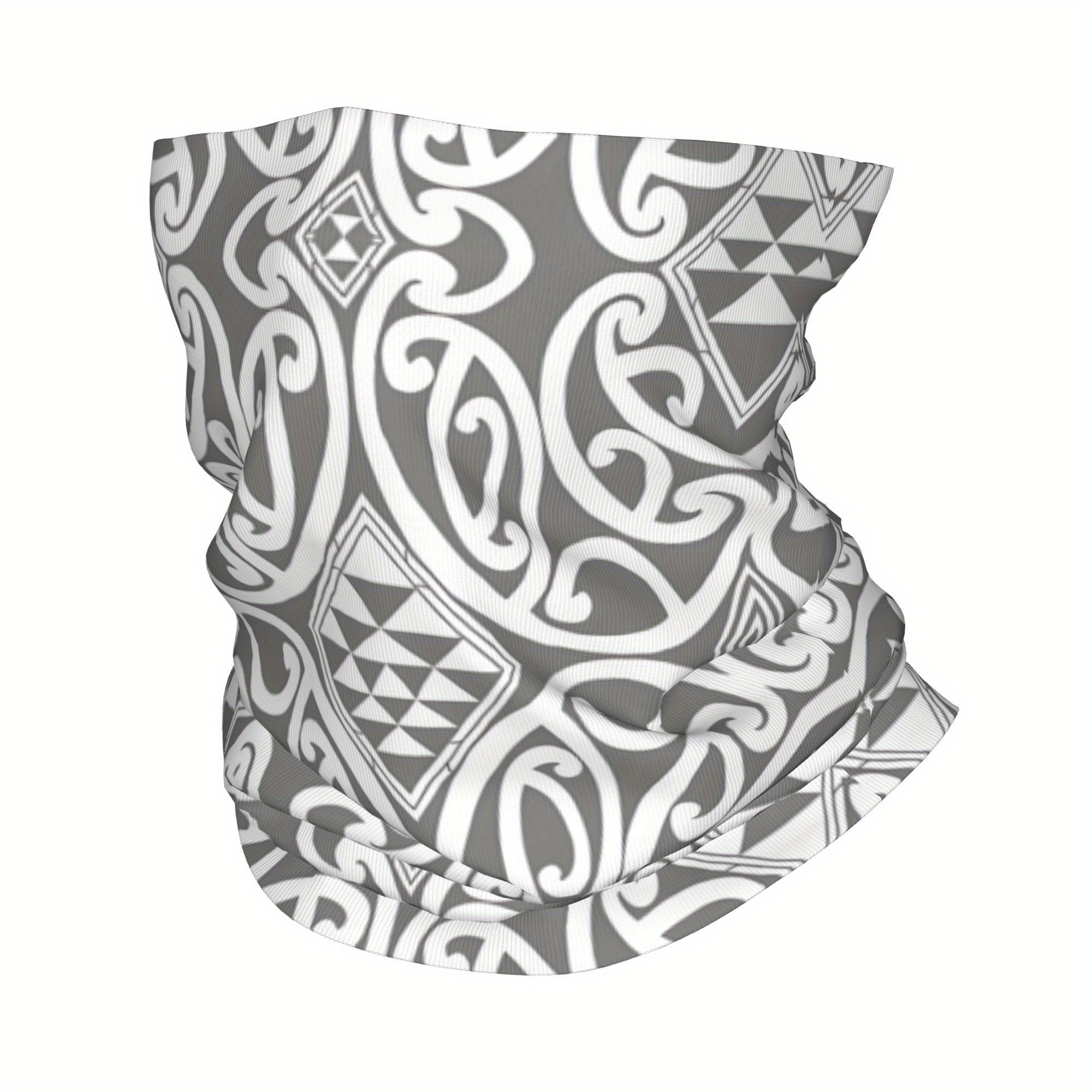 TEMU Maori Pattern Headband Neck Cycling Tube Scarf Bandana Gaiter Unisex2d Print Design