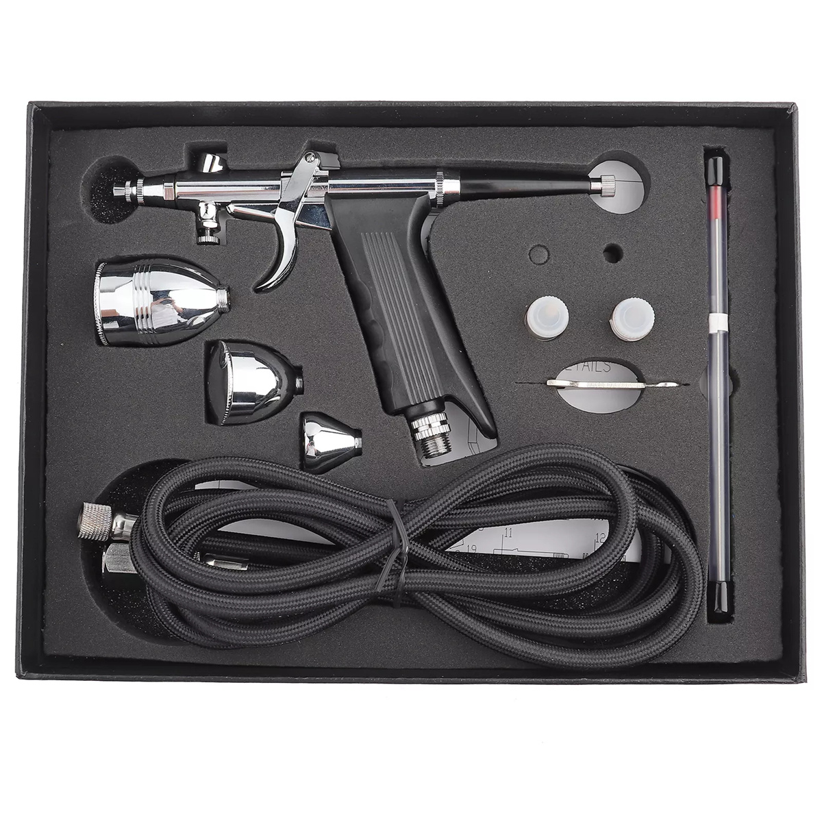 Airbrush With 0.3mm/ 0.5mm/ 0.8mm Nozzle 2cc/ 5cc/ 13cc Cup For Nail Moisturizing Makeup Cake/ Biscuit Decoration