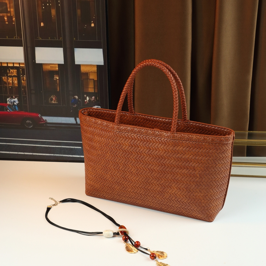 Coffee Brown Large Tote Bag styled 6