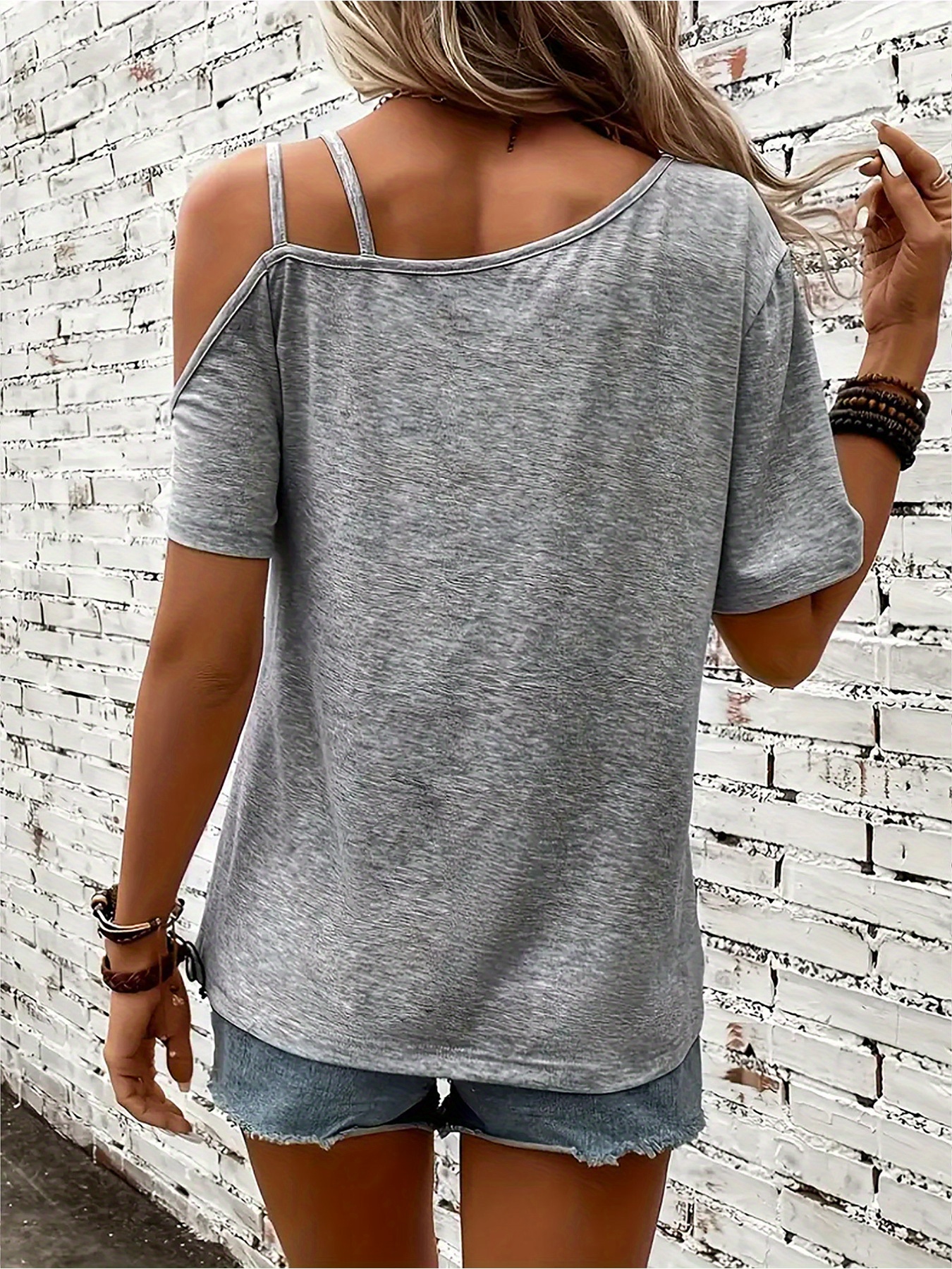 womens   off shoulder slingback t shirt with   football   black v neck short sleeve   casual sporty tee for women sporty top sporty   polyester fabric
