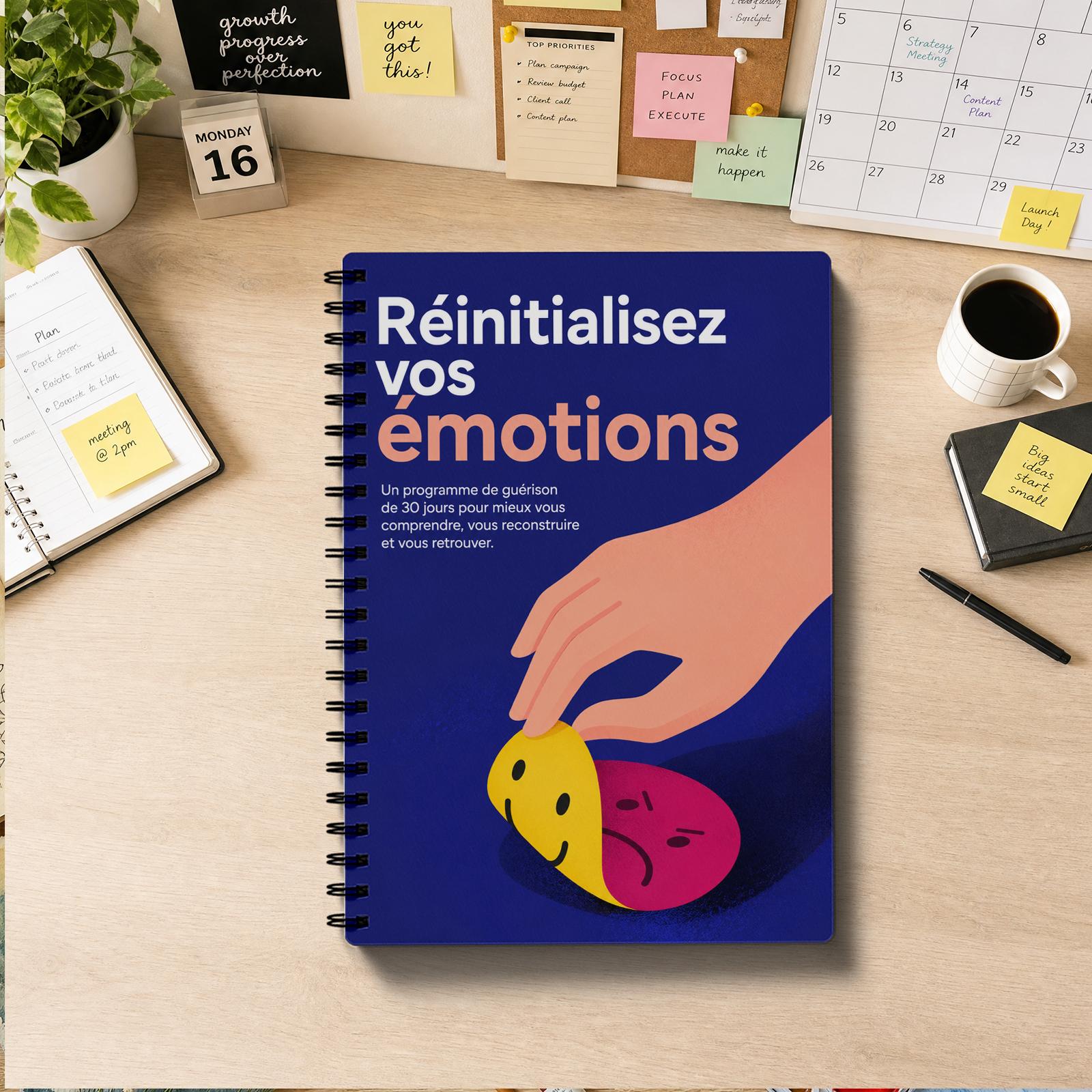 TEMU Journal de réinitialisation émotionnelle | Comprenez-vous, reconstruisez et réinitialisez avec 30 pages d'exercices quotidiens | Bloc-notes de
