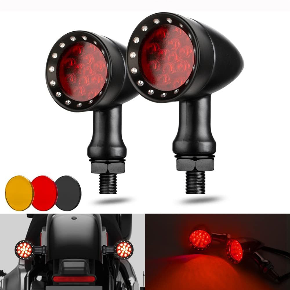 TEMU 2pcs Mini Motorcycle Led Lights Amber Lens 10mm Vintage Chrome 12v Universal For Trucks, Boat, Rv, Vehicle,