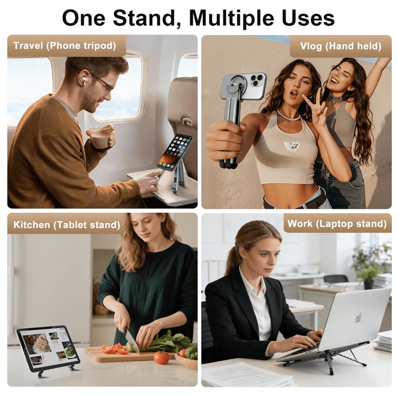 360 rotatable foldable multi functional tablet stand plastic version lightweight portable desktop stand with multi angle adjustment compatible with smartphones tablets and laptops Product details 6