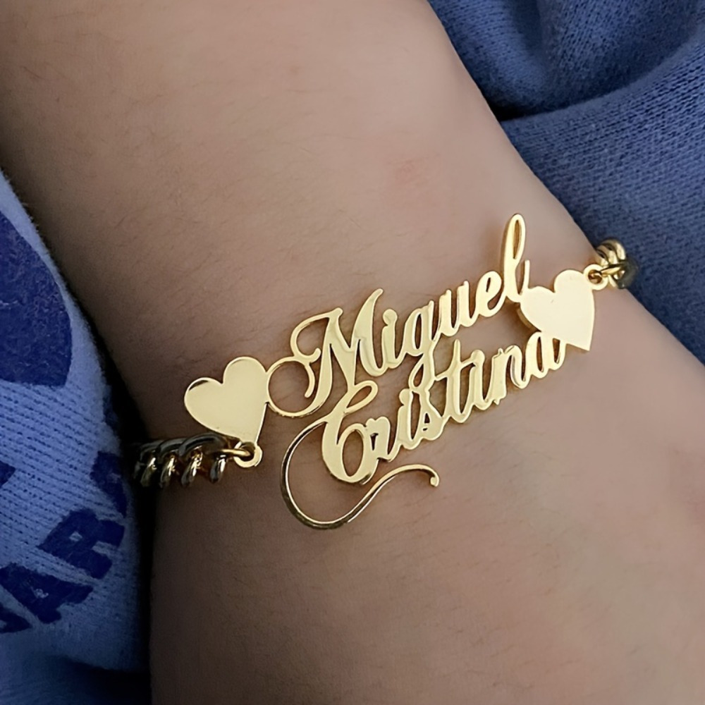 TEMU Customized Nk With And Name - Adjustable Cuban Link, Perfect For Women - Ideal Personalized Gift For Couples, Family Events, , Etc., Personalized