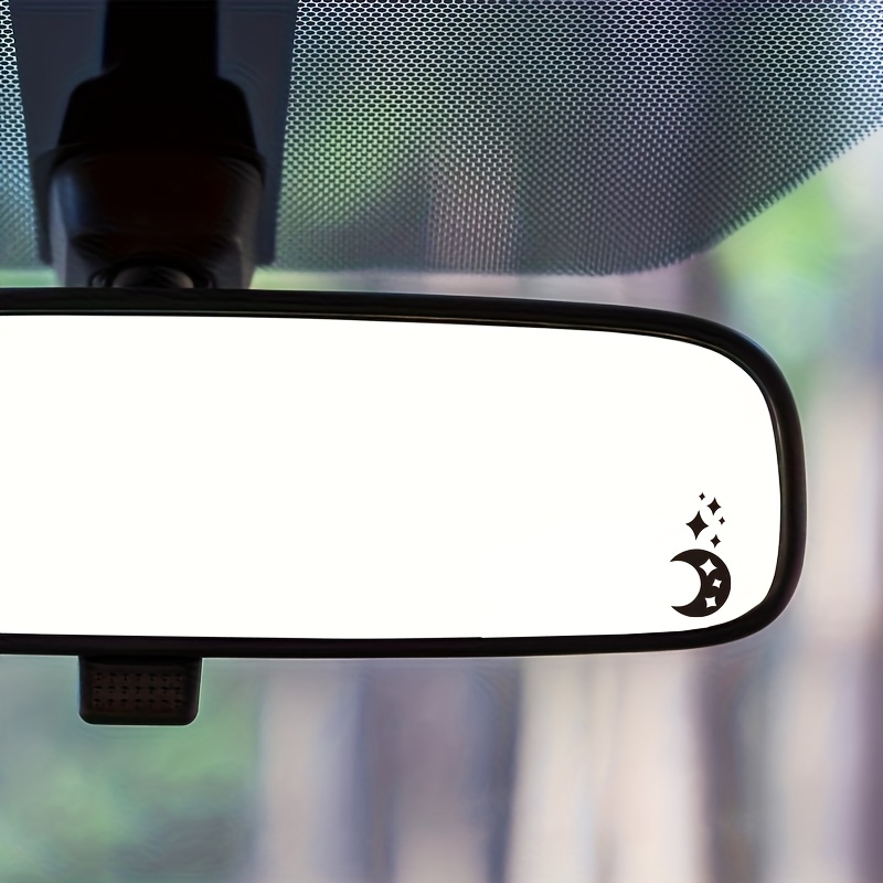 TEMU 2d Plane Sticker 2pcs Starry Sky Moon Rearview Mirror Sticker, Mysterious Car Sticker, Witch Theme Suitable For Motorcycle Car Sticker, For
